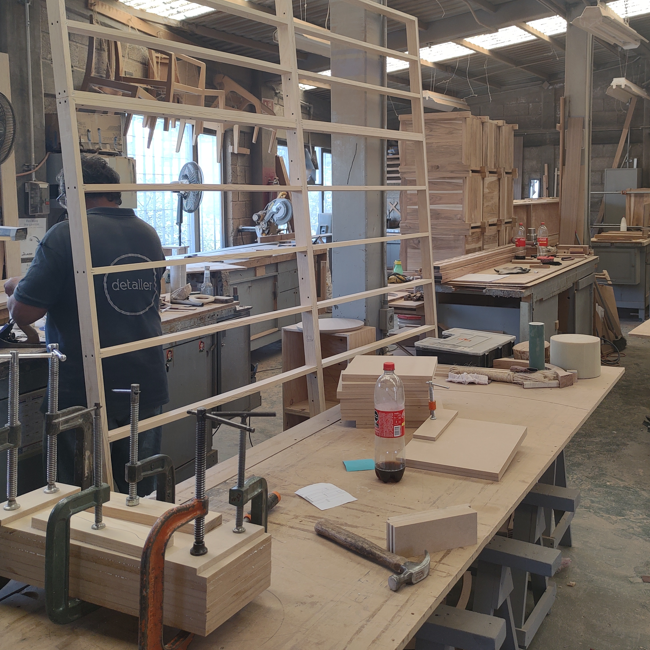 Un taller de carpintería